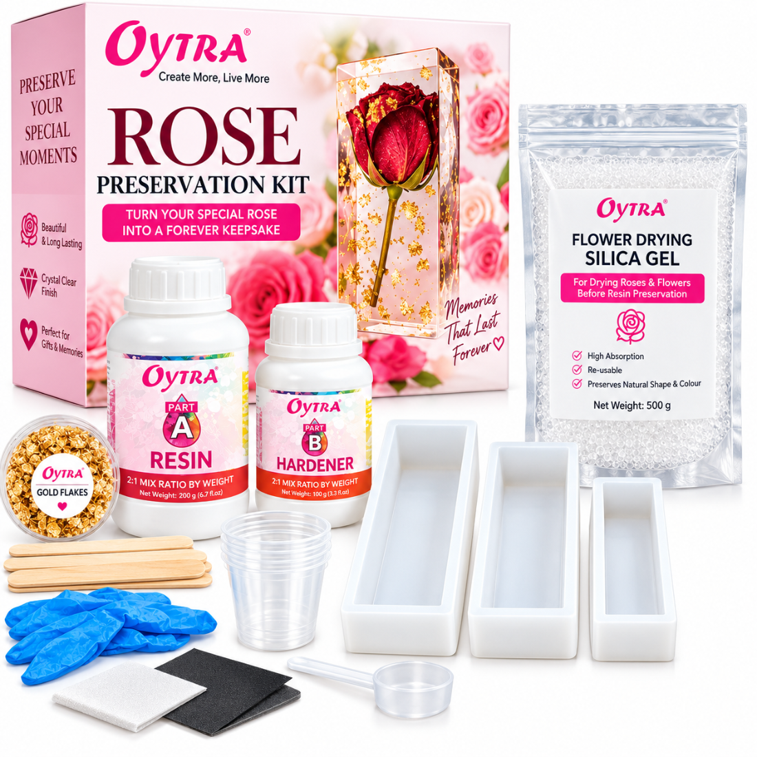 Resin Art Kit With 3 Piece Silicone Mould Set