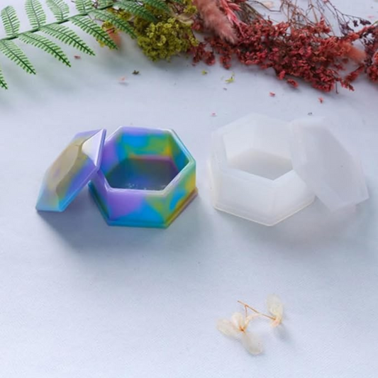 Hexagon  Gift Box Silicone Mould for Art Resin