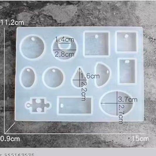 Resin Art Mould 12 Cavity for Pendant Jewellery