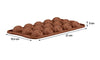 Oytra Dimpled Half Round Shape Silicon Chocolate Mold, 15 Cavities (Brown)