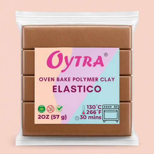 57 Grams (32 Dark Brown) Polymer Clay Oven Bake for Jewlery Making Elastico Series