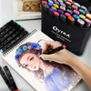 36 Colors Dual Tip Alcohol Markers Bullet and Calligraphy Pens - Oytra