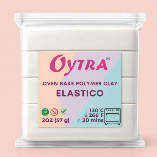 57 Grams (37 White) Polymer Clay Oven Bake for Jewlery Making Elastico Series