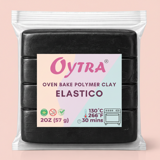 57 Grams (38 Black) Polymer Clay Oven Bake for Jewlery Making Elastico Series