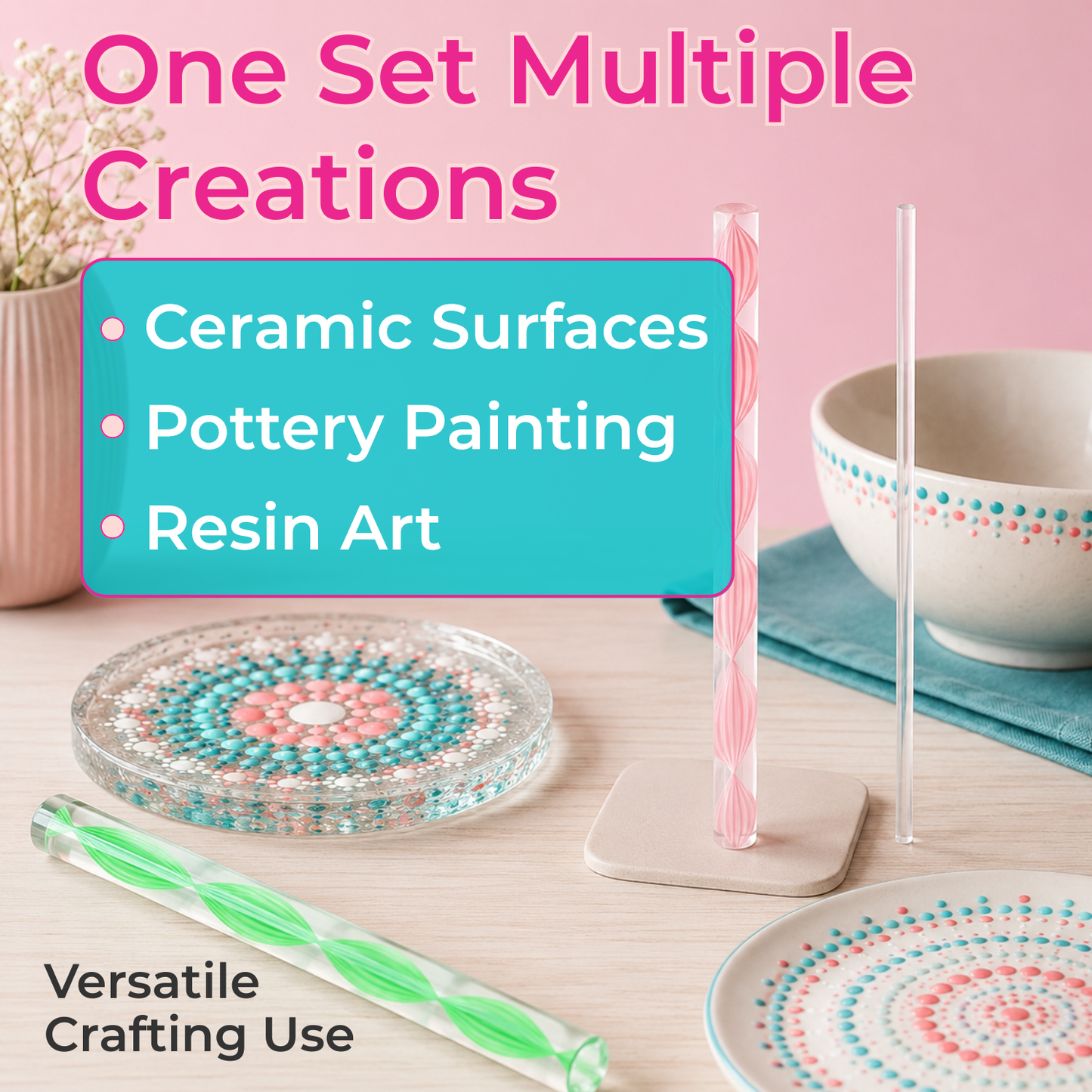 Mandala Acrylic Rod Dotting Set 8 Piece