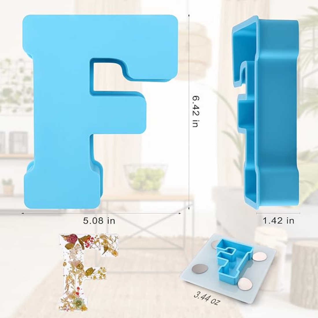 26 Piece 6-Inch Alphabet & Symbol Resin Mould Set