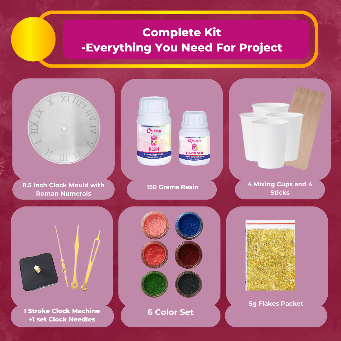 Resin Art Clock Making Kit