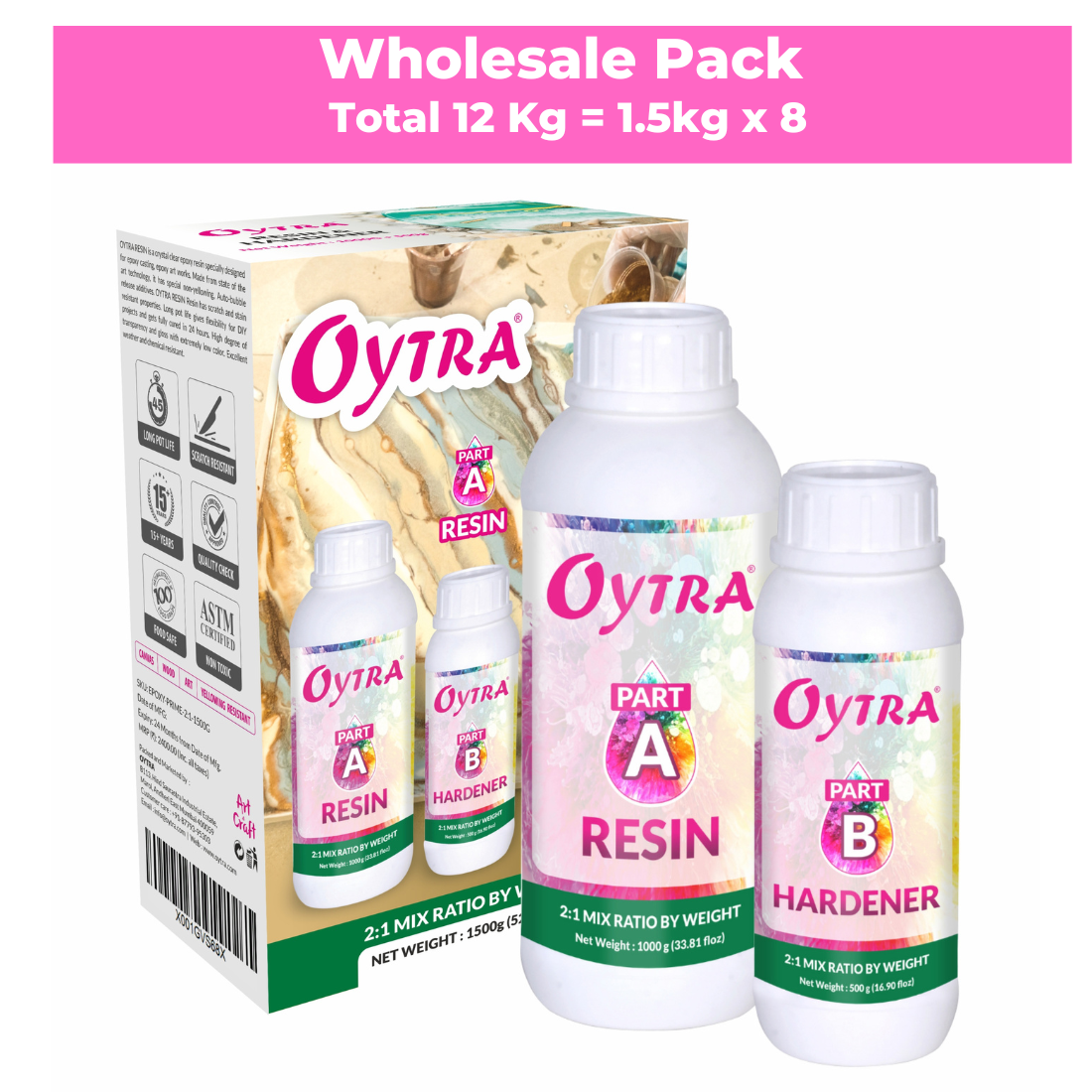 16 x 1500 Grams 2:1 Art Resin Kit