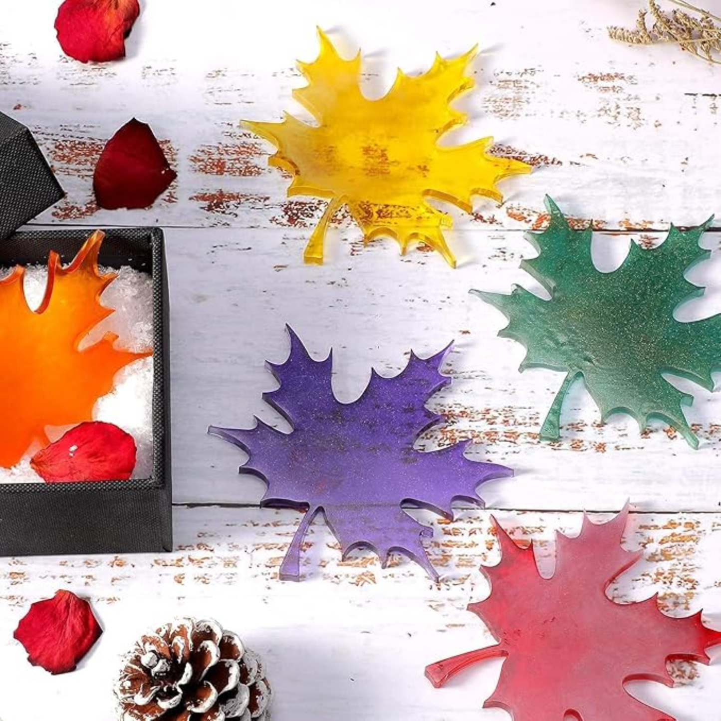 Leaf Zig-Zag Coaster 4" Silicone Resin Mould