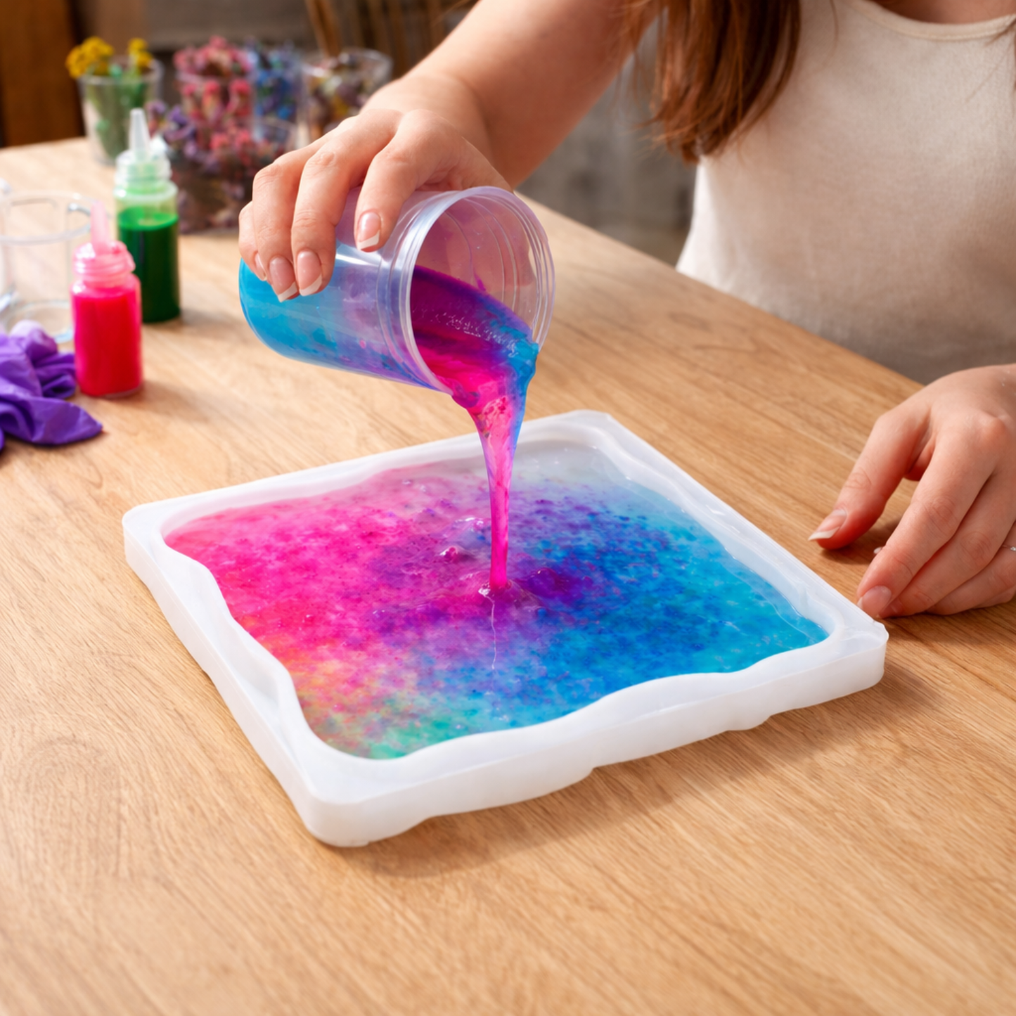 Square Zigzag Silicone Mould 4 Inch for Art Resin DIY Casting