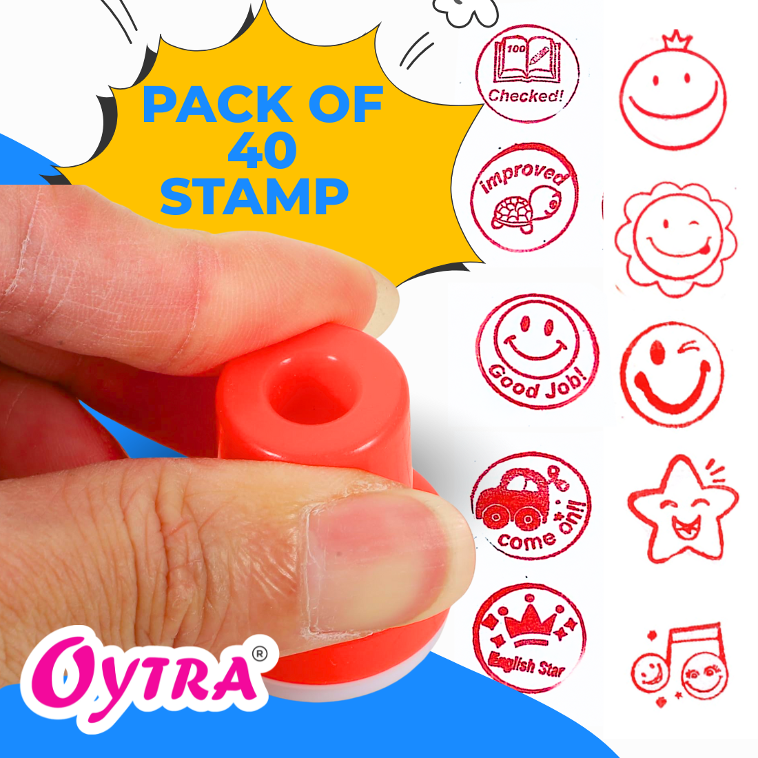 Motivation Rubber Stamps Set of 40 Pieces