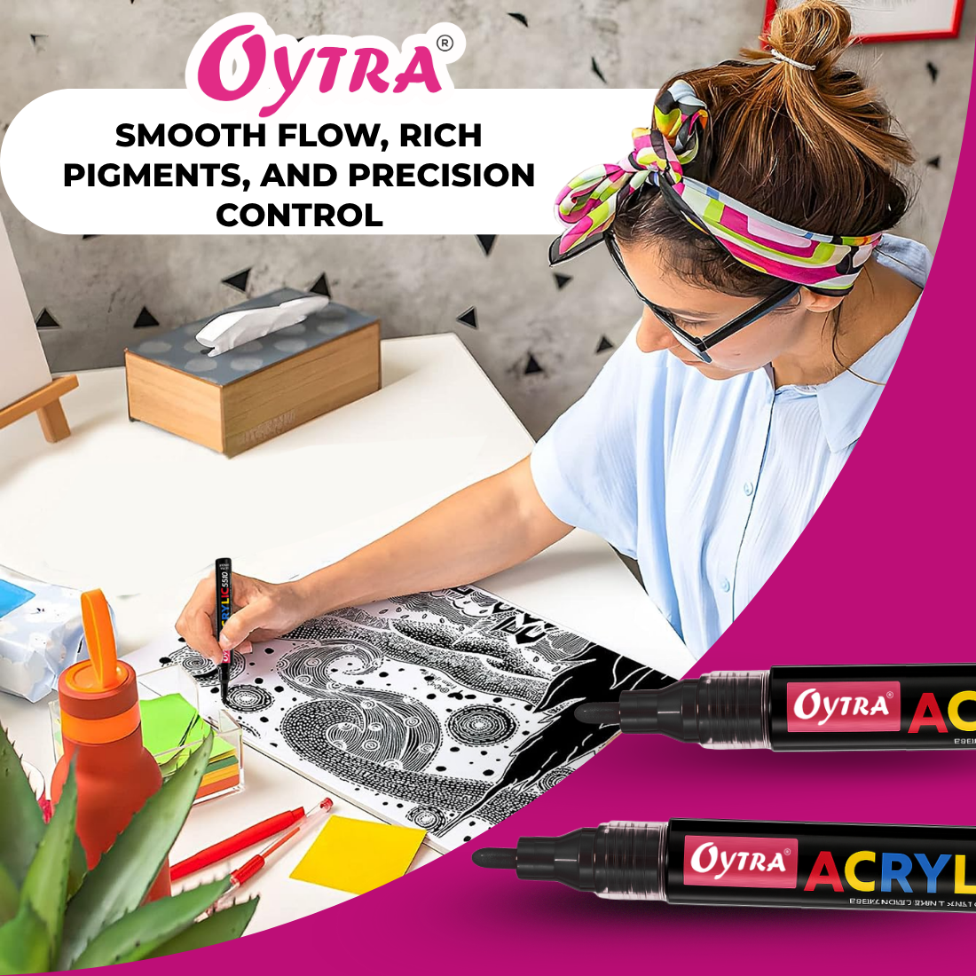 Acrylic Paint Marker Pens 3 Pcs - Black