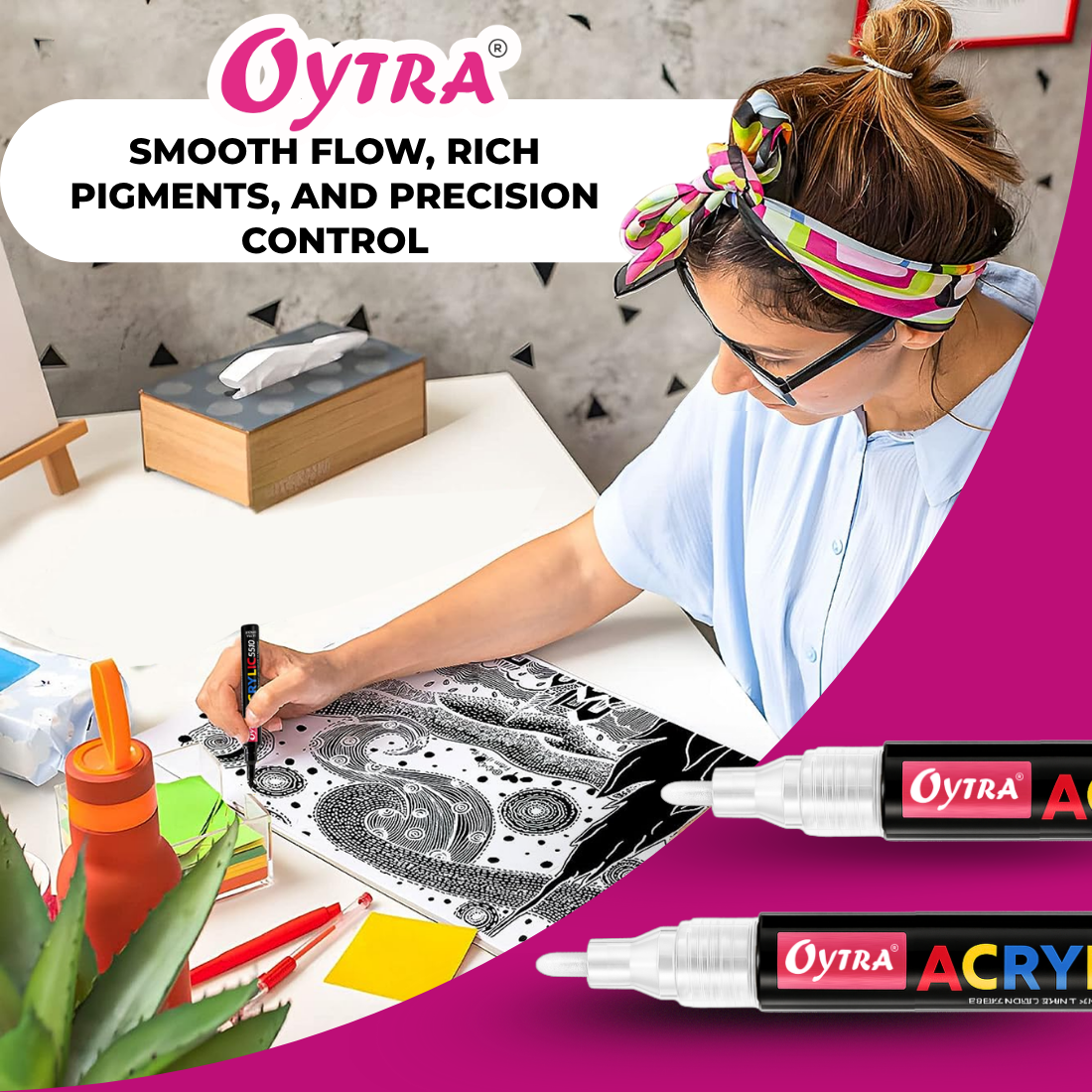 Acrylic Paint Marker Pens 3 Pcs - White