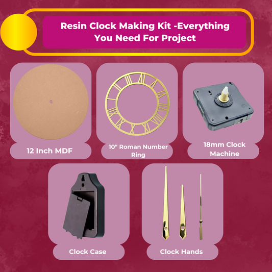 12″ MDF Base Resin Art Clock Kit