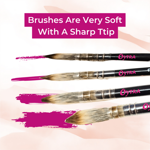 Oytra Mop Brush 4 Pcs Set for Artists Painting Calligraphy Watercolor