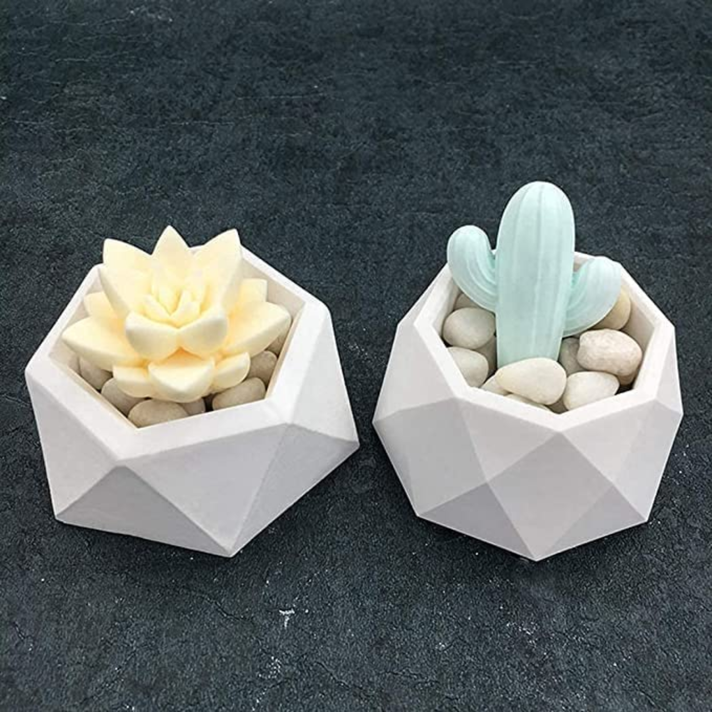 Set of 3 Heart Candle Planter Silicone Mold