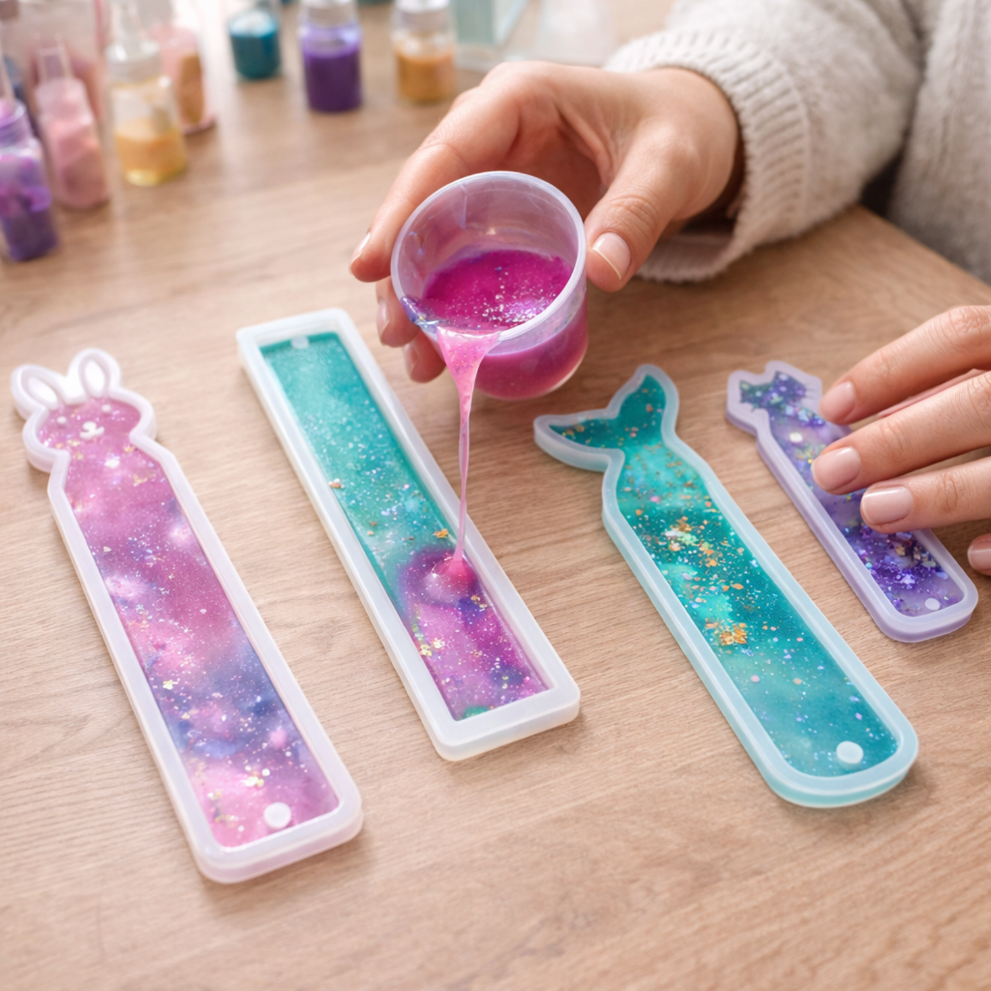 5 Pcs Bookmark Resin Mould