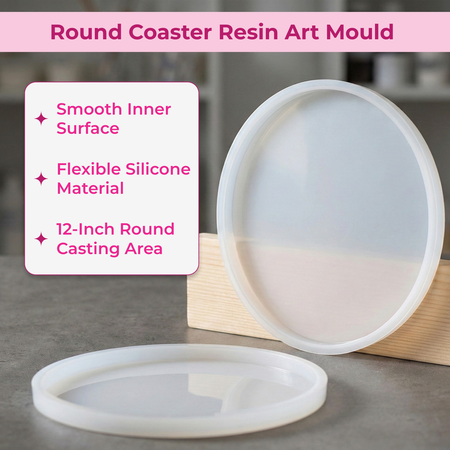 Round Coaster Resin Art Mould 12 Inch