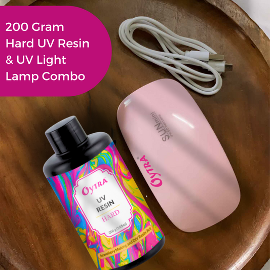 200 Grams UV Resin Hard and UV Lamp Combo