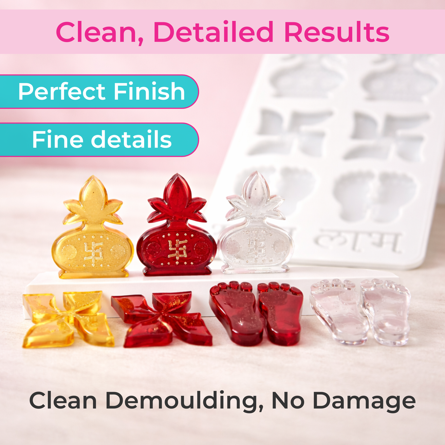 8 Cavity Kalash Sathiya Subh Labh Silicone Mold Crafting