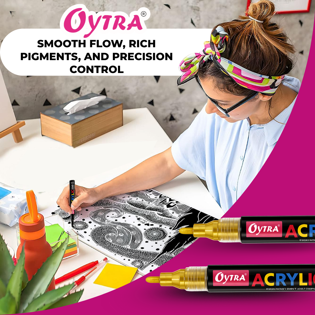 Acrylic Paint Marker Pens 3 Pcs - Gold