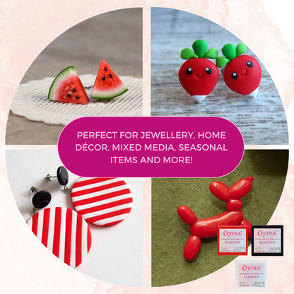 Polymer Oven Bake Clay Combo Black White and Red Elastico Series 57g/2oz per Colour - image 3