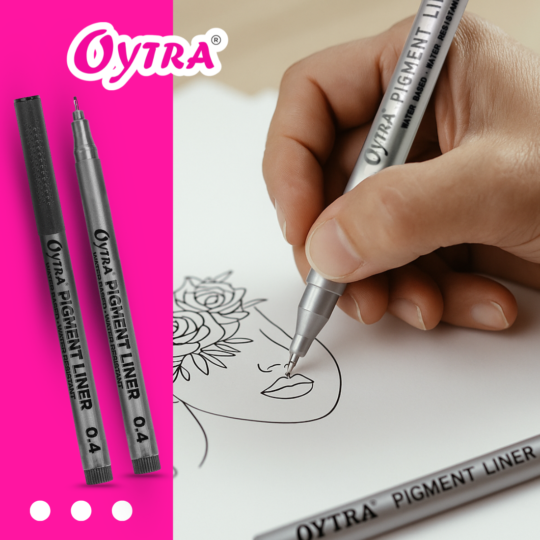 Black Fineliners Pen Set of 6 Pcs