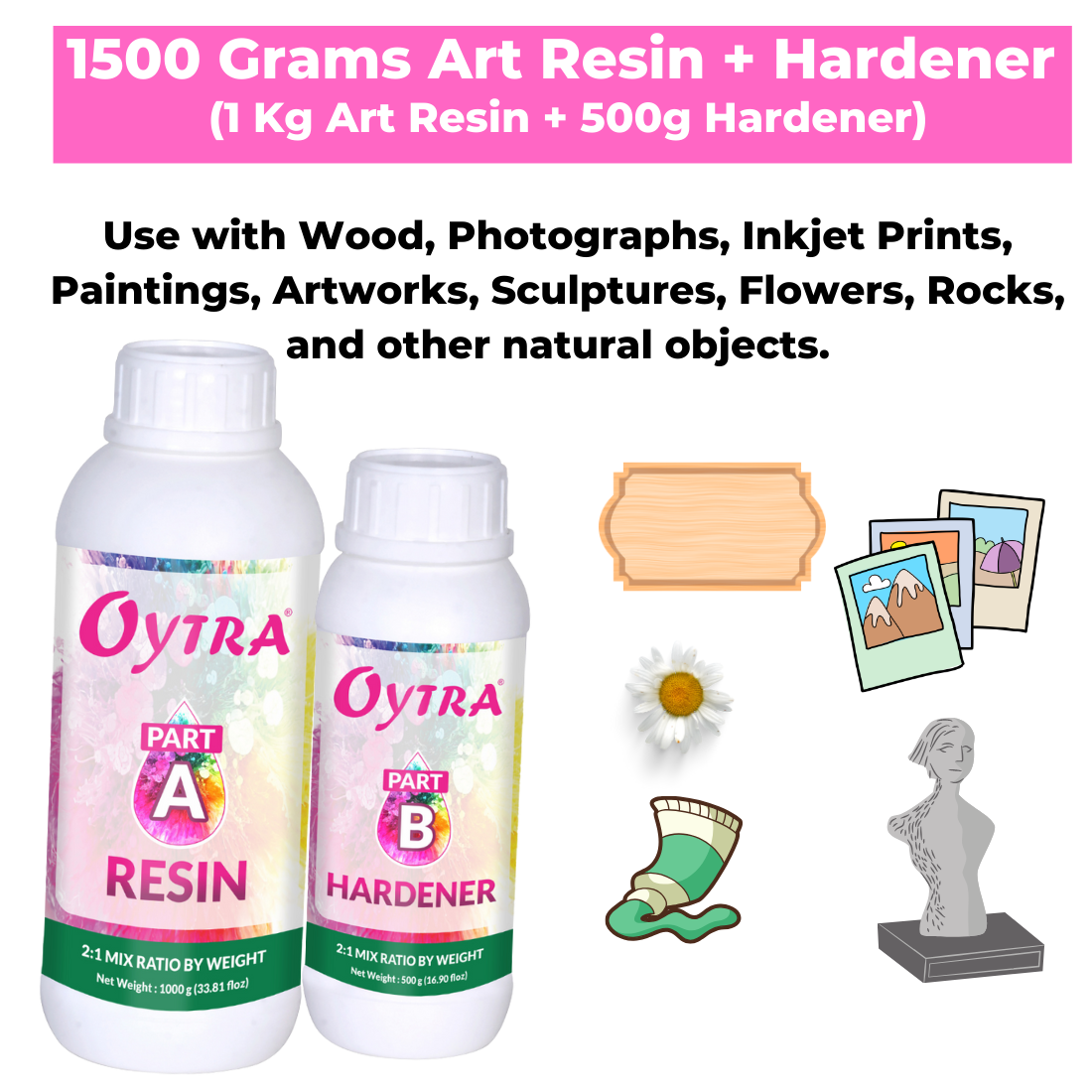 4 x 1.5Kg 2:1 Art Resin Liquid with Hardener