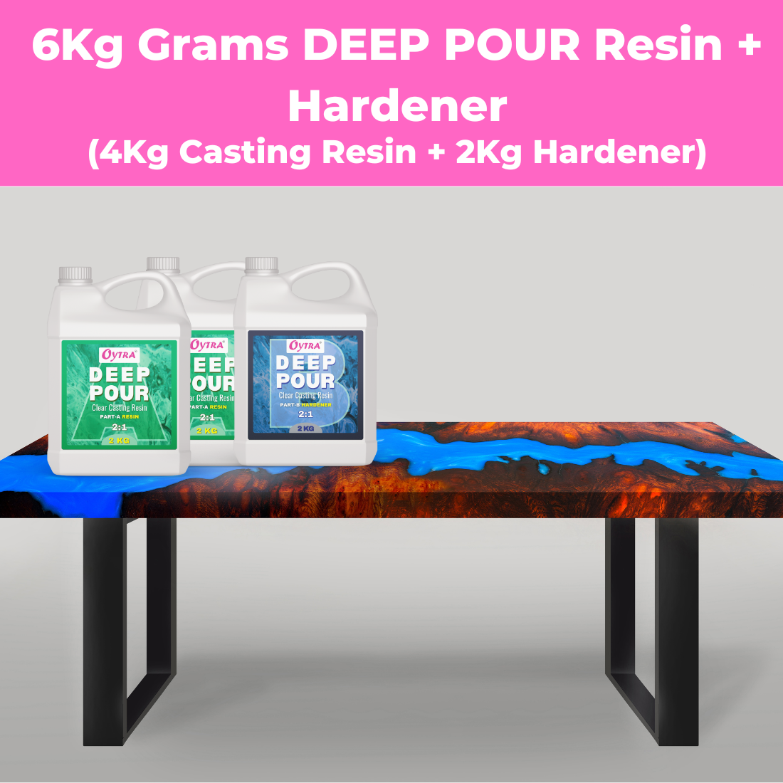 6 Kgs Deep Casting Resin 2:1 for River Table Making