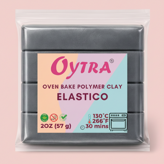 57 Grams (40 Light Grey) Polymer Clay Oven Bake for Jewlery Making Elastico Series