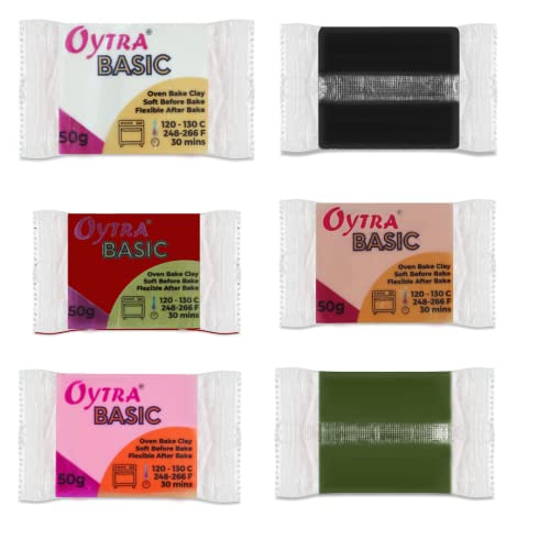 Oytra 6 Colors Polymer Clay Basic 50 Gram Each Oven Bake Clay for Jewelry Earring Making COMBO2