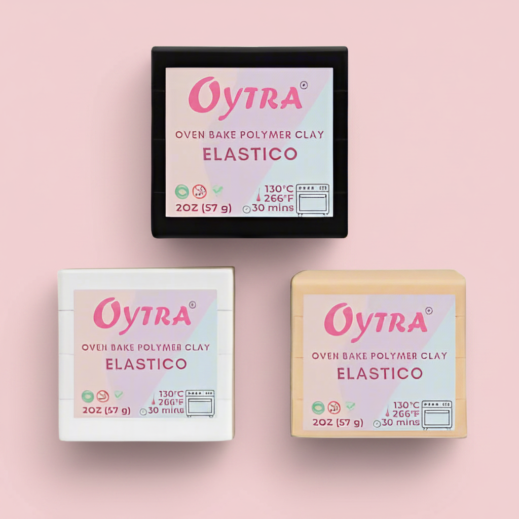Oytra 3 Colors Polymer Clay Elastico Series Oven Bake Clay 57g/2oz per Colour