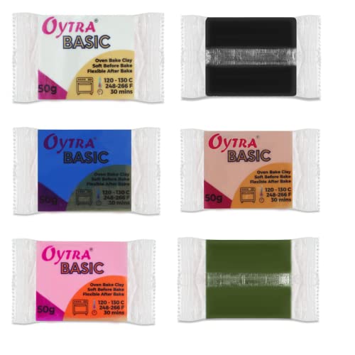 Oytra 6 Colors Polymer Clay Basic 50 Gram Each Oven Bake Clay for Jewelry Earring Making