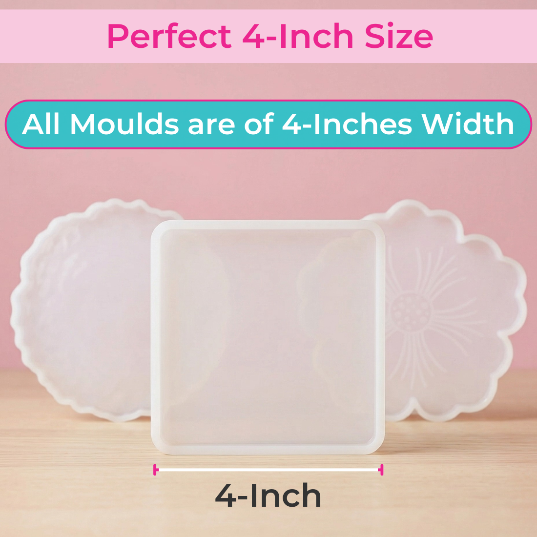 Resin Art Mould 4 Inch Set of 3 for Coaster