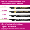 Chrome Marker Set 4 Pcs/Set, Silver &amp; Golden Pens, Tip 1mm &amp; 2-3mm