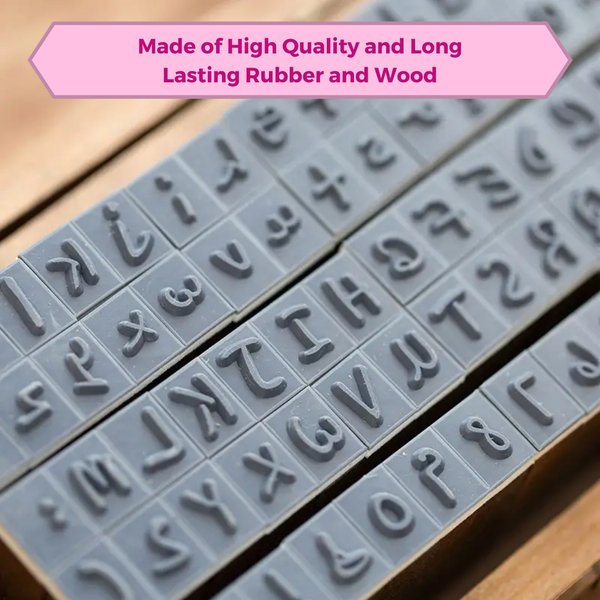 Oytra Vintage Alphabet Stamps Wooden Box