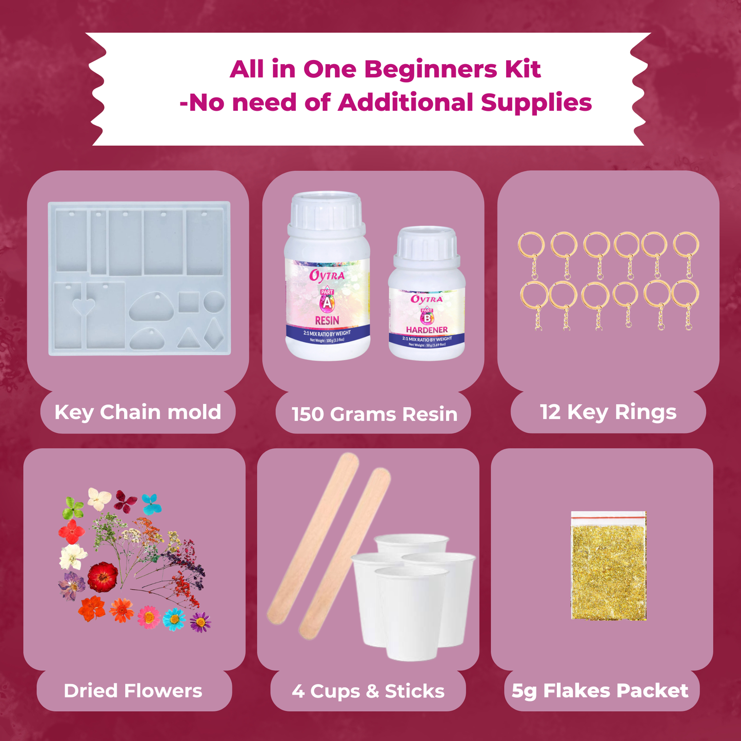 Resin Art Pendant Keychain Making  Kit