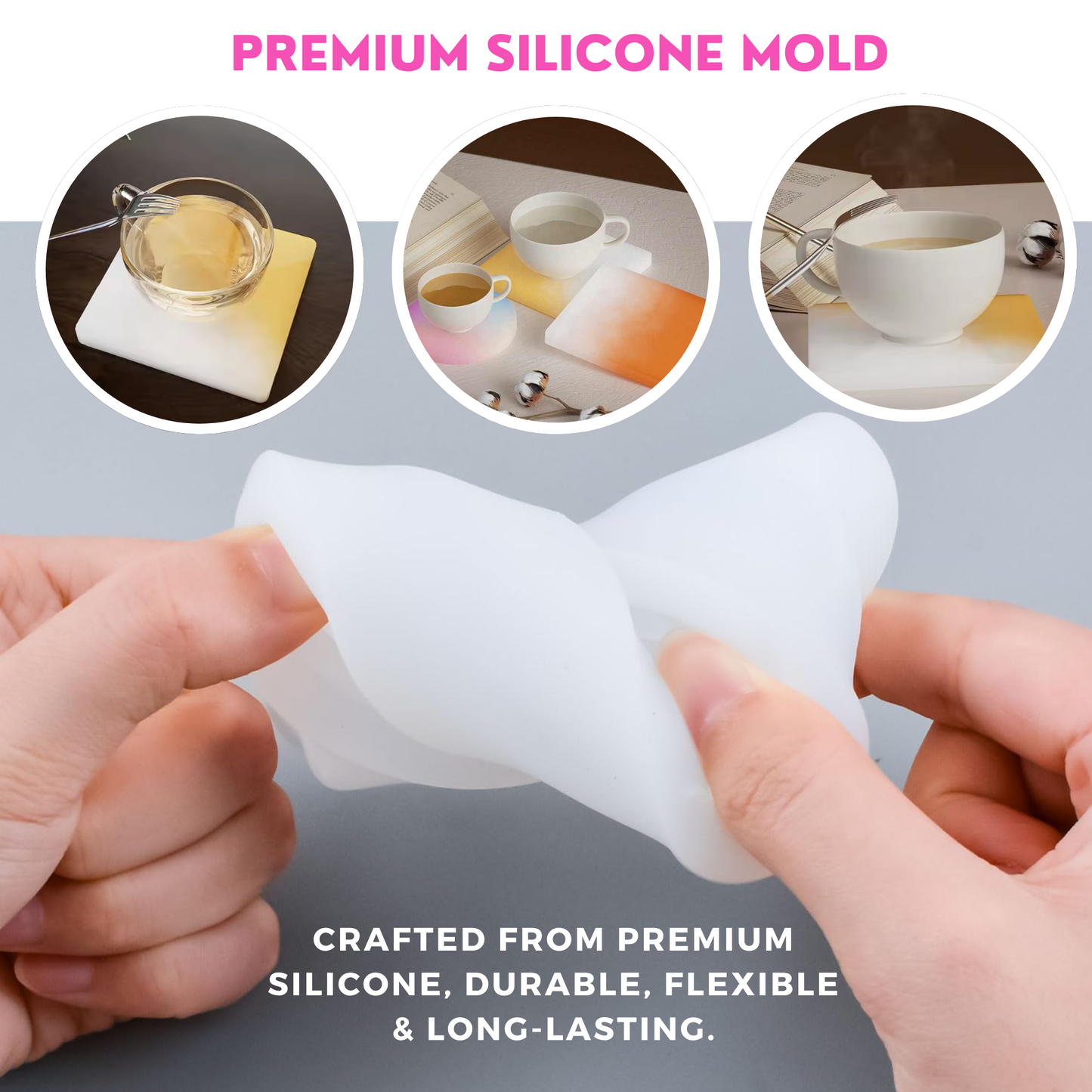 4 Inch Resin Square Coaster Mould Set of 4