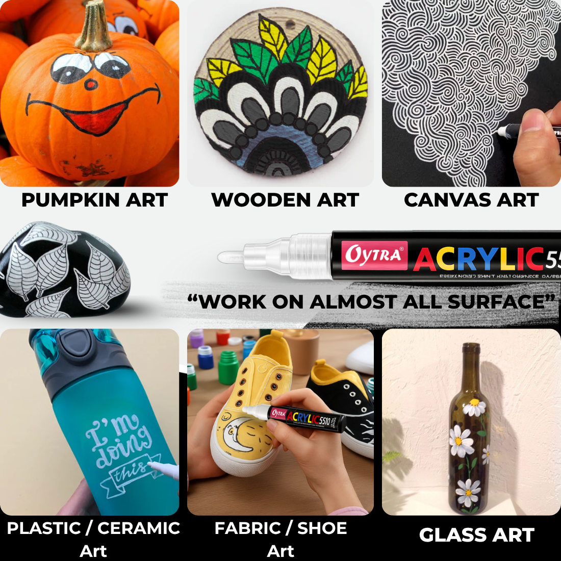 Acrylic Paint Marker Pens 3 Pcs - White