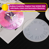 8 inch clock Mould with Roman Numerals 1 Stroke Clock Machine 1 set Clock Needles 2 opaque Paste pigments (Red, Pink)- 10grams each 5 Grams Gold Flakes Packet 4 Mixing cups and 4 sticks Gold AMetallic Paint Pen for Painting on Numbers