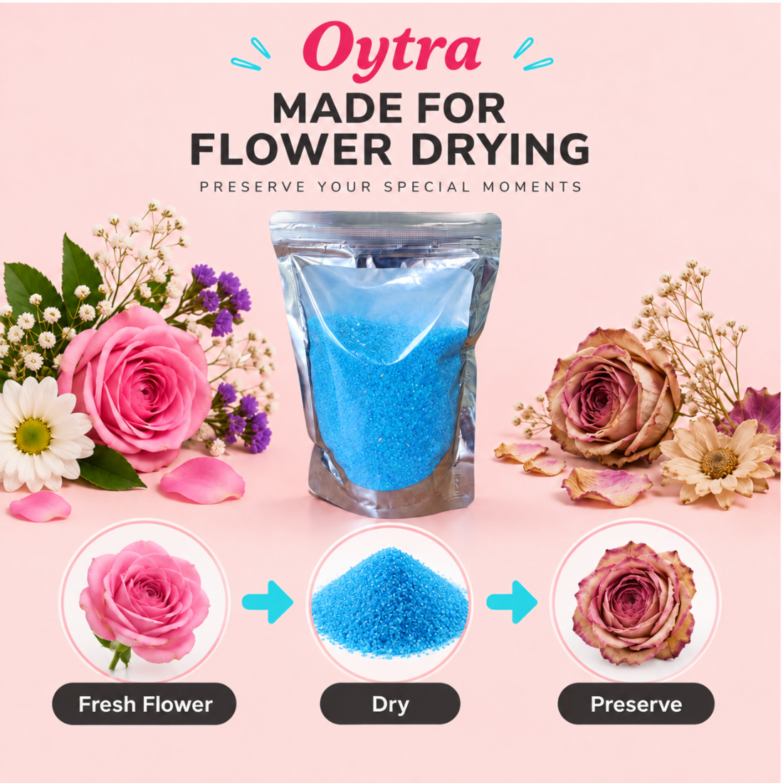 Blue Powder Silica Gel for Drying Flowers
