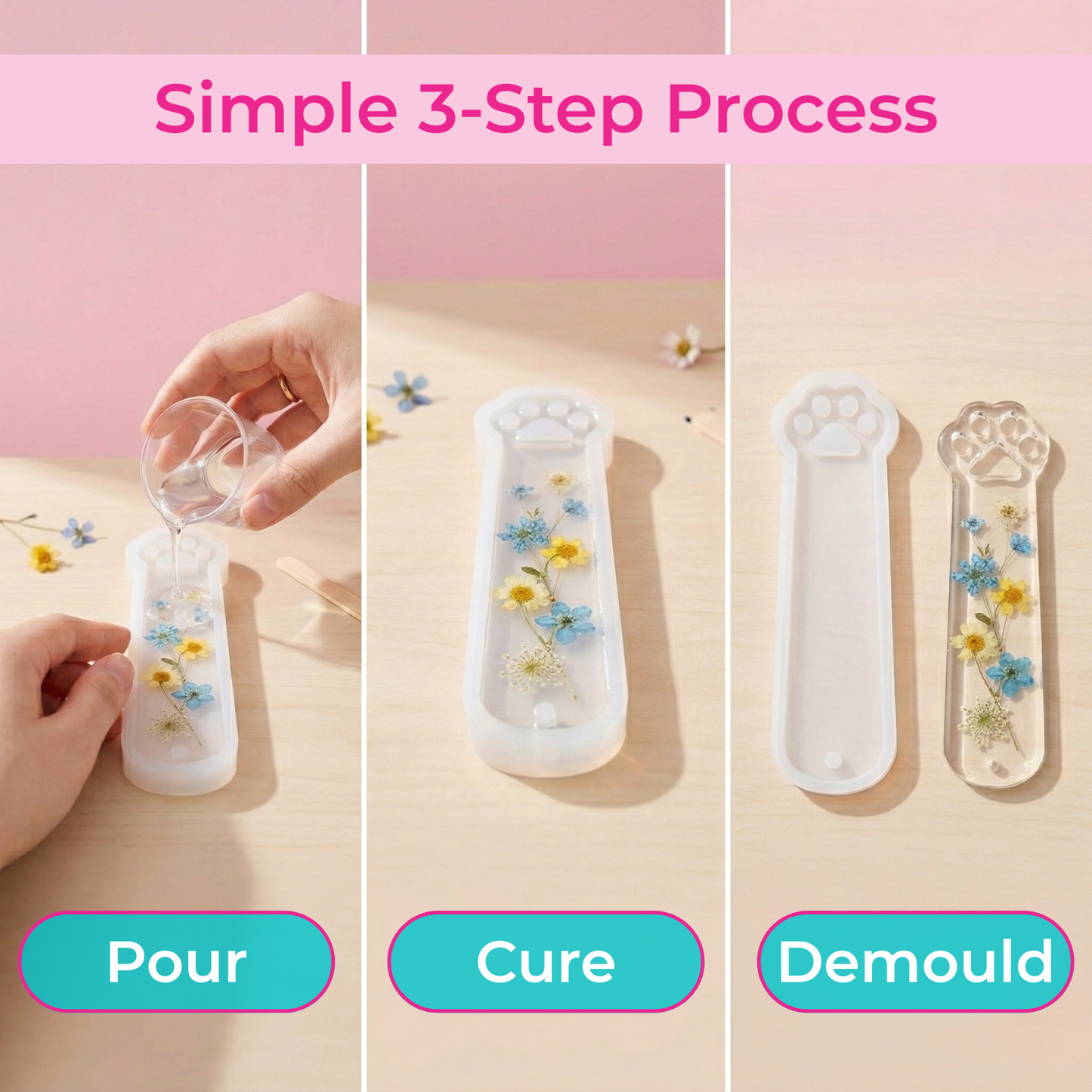 5 Pcs Bookmark Resin Mould