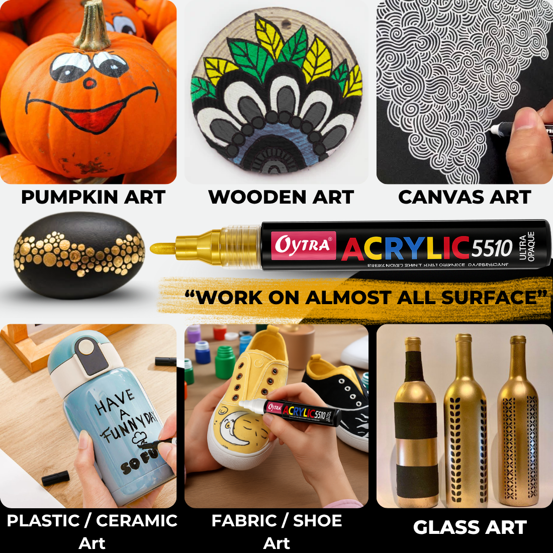 Acrylic Paint Marker Pens 3 Pcs - Gold