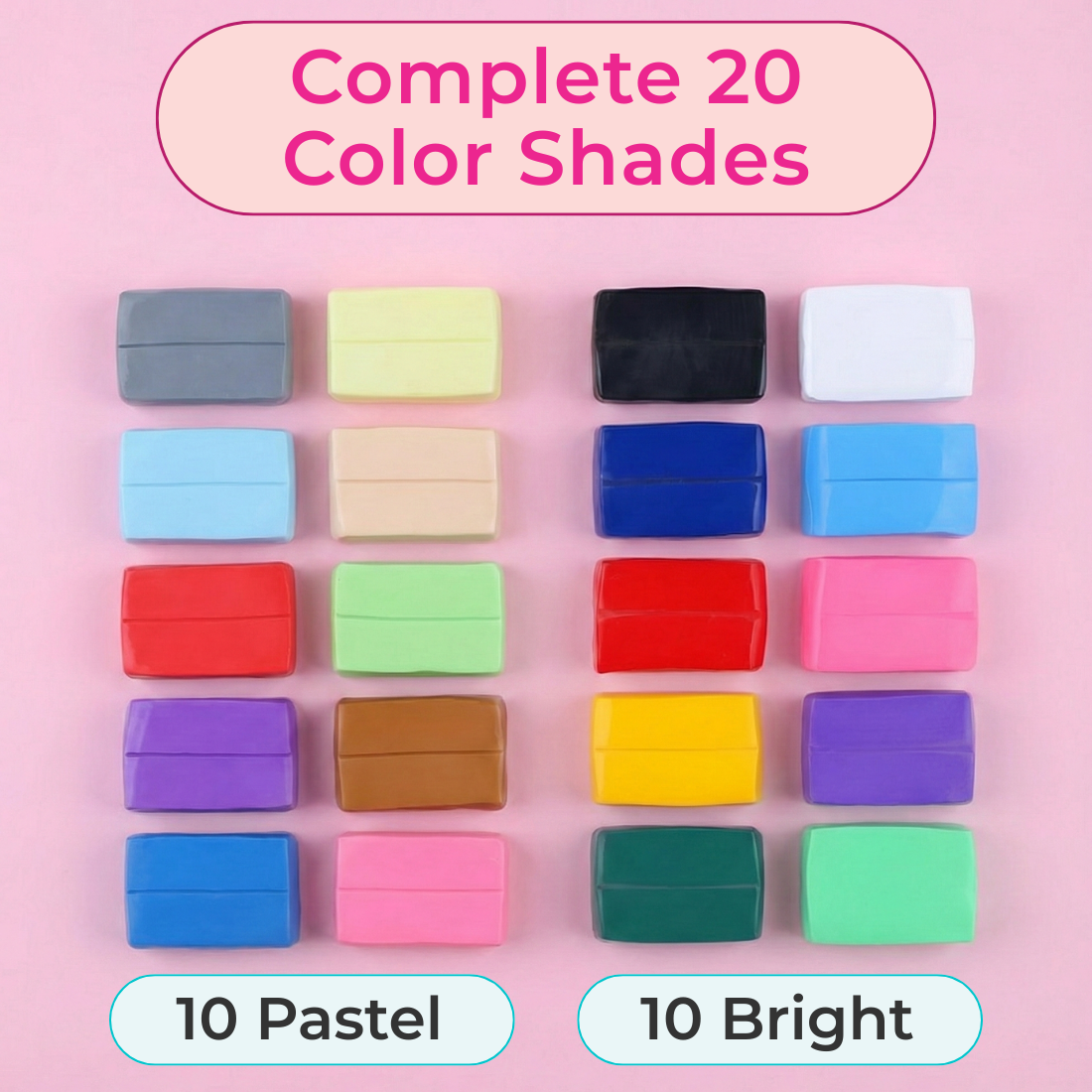 20 Color Polymer Oven Bake Clay Set for Jewelry Earrings Making