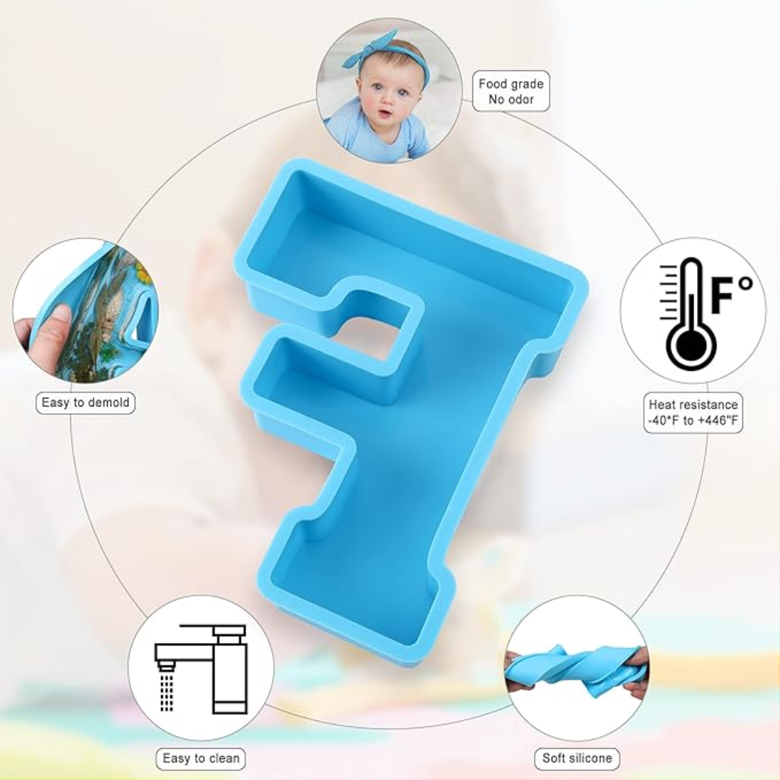 26 Piece 6-Inch Alphabet & Symbol Resin Mould Set