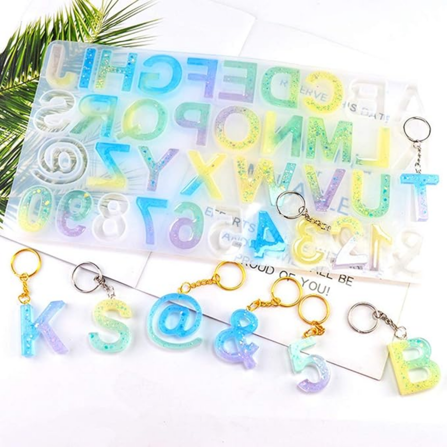 ABCD Alphabet Silicone Mould with Hole for DIY Art Resin