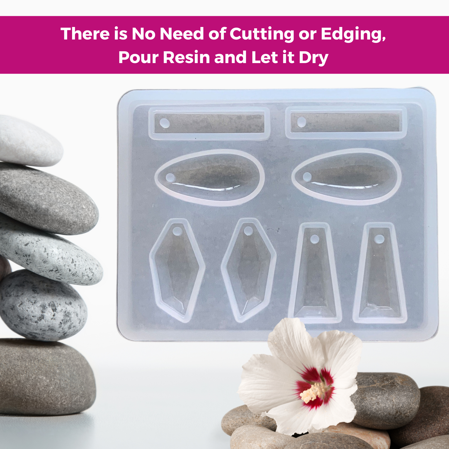 8 Cavity Earring Silicone Resin Mould