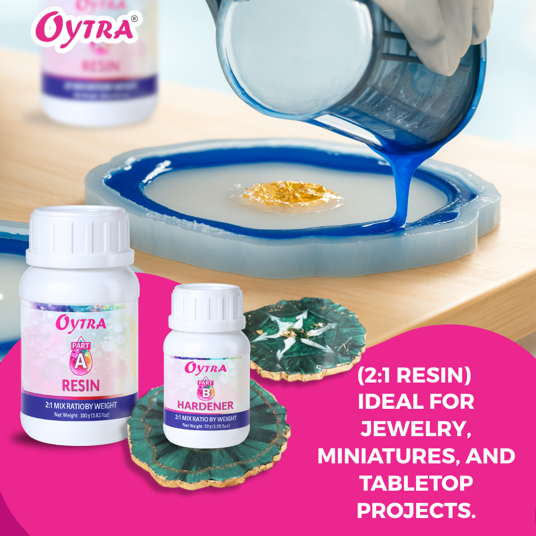 150 Grams 2:1 Epoxy Liquid & 300 Grams 3:1 Casting Resin Sample Pack