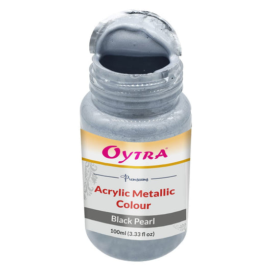 Oytra 100 ml Metallic Acrylic Color Paint Metal Colours for Professionals Artist Hobby Painters DIY Art and Craft Painting Drawings on Canvas (Black Pearl)
