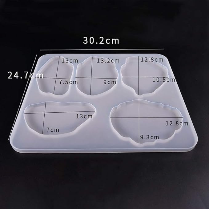 5 Cavity Resin Coaster Silicone Moulds